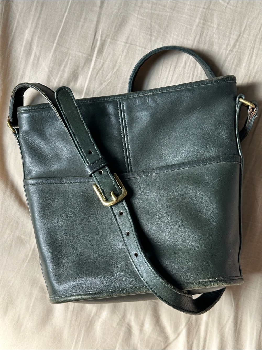 Vintage Coach Bottle Green Bucket